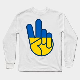 OldSalt Ukraine Flag Peace Sign Long Sleeve T-Shirt